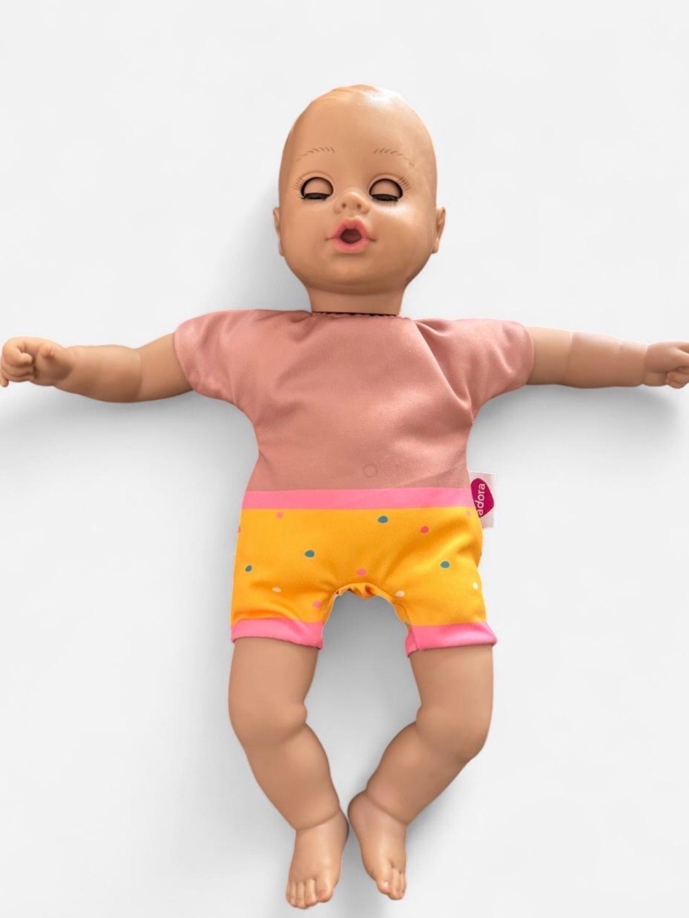 ADORA Pink Top Yellow Polka Dot Shorts Baby Doll